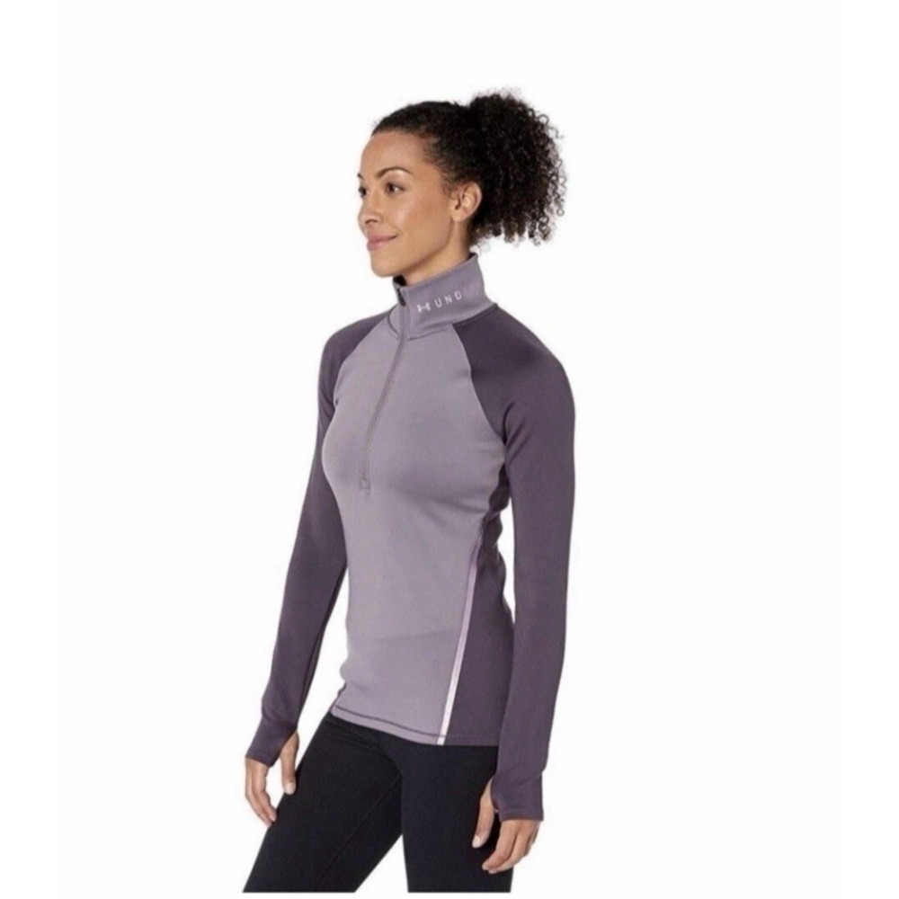 Under Armour ColdGear‎ Colorblock Half-Zip Training Top Fitted Medium Purple